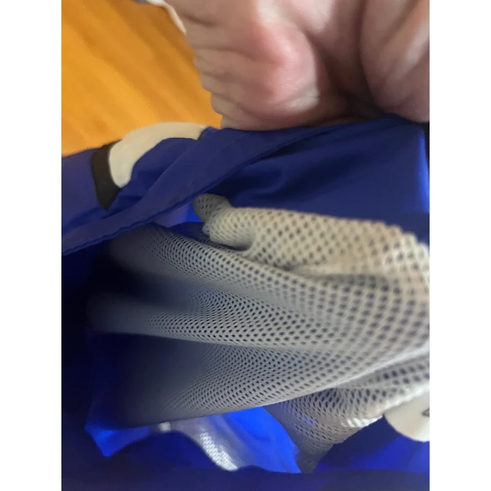 Adidas Team Track Jacket Blue 3  Stripe Full Zip 90s Y2K Performance Mesh L - Picture 5 of 6